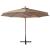 Umbrelă suspendată cu stâlp, gri taupe, 3,5x2,9 m, lemn brad GartenMobel Dekor