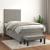 Pat box spring cu saltea, gri deschis, 100x200 cm, catifea GartenMobel Dekor