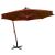 Umbrelă suspendată cu stâlp, cărămiziu, 3,5x2,9 m, lemn brad GartenMobel Dekor