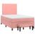 Pat box spring cu saltea, roz, 120x200 cm, catifea GartenMobel Dekor