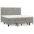 Pat box spring cu saltea, gri deschis, 200x200 cm, catifea GartenMobel Dekor