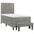 Pat box spring cu saltea, gri deschis, 90x200 cm, catifea GartenMobel Dekor
