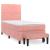 Pat box spring cu saltea, roz, 90x200 cm, catifea GartenMobel Dekor