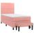 Pat box spring cu saltea, roz, 90x200 cm, catifea GartenMobel Dekor