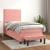 Pat box spring cu saltea, roz, 90x200 cm, catifea GartenMobel Dekor
