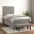 Pat box spring cu saltea, gri deschis, 100x200 cm, catifea GartenMobel Dekor