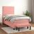 Pat box spring cu saltea, roz, 100x200 cm, catifea GartenMobel Dekor