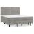 Pat box spring cu saltea, gri deschis, 160x200 cm, catifea GartenMobel Dekor