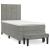 Pat box spring cu saltea, gri deschis, 90x190 cm, catifea GartenMobel Dekor