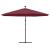 Umbrelă în consolă cu lumini LED, roșu bordo, 350 cm GartenMobel Dekor