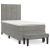 Pat box spring cu saltea, gri deschis, 90x200 cm, catifea GartenMobel Dekor