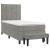 Pat box spring cu saltea, gri deschis, 100x200 cm, catifea GartenMobel Dekor