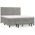 Pat box spring cu saltea, gri deschis, 180x200 cm, catifea GartenMobel Dekor