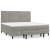 Pat box spring cu saltea, gri deschis, 200x200 cm, catifea GartenMobel Dekor