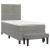 Pat box spring cu saltea, gri deschis, 90x200 cm, catifea GartenMobel Dekor