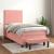 Pat box spring cu saltea, roz, 90x200 cm, catifea GartenMobel Dekor