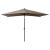 Umbrelă de soare cu stâlp din oțel & LED-uri, gri taupe, 2x3 m GartenMobel Dekor