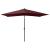 Umbrelă de soare cu stâlp din oțel & LED-uri, roșu bordo, 2x3 m GartenMobel Dekor