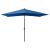 Umbrelă de soare cu stâlp din oțel & LED-uri, albastru, 2x3 m GartenMobel Dekor
