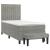 Pat box spring cu saltea, gri deschis, 90x190 cm, catifea GartenMobel Dekor