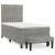 Pat box spring cu saltea, gri deschis, 90x200 cm, catifea GartenMobel Dekor