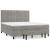 Pat box spring cu saltea, gri deschis, 160x200 cm, catifea GartenMobel Dekor