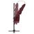 Umbrelă soare 4 niveluri stâlp aluminiu roșu bordo 250x250 cm GartenMobel Dekor