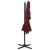 Umbrelă soare 4 niveluri stâlp aluminiu roșu bordo 250x250 cm GartenMobel Dekor