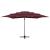 Umbrelă soare 4 niveluri stâlp aluminiu roșu bordo 250x250 cm GartenMobel Dekor