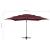 Umbrelă soare 4 niveluri stâlp aluminiu roșu bordo 250x250 cm GartenMobel Dekor
