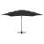 Umbrelă de soare 4 niveluri stâlp aluminiu negru 250x250 cm GartenMobel Dekor