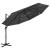 Umbrelă de soare 4 niveluri, stâlp de aluminiu, antracit, 3x3 m GartenMobel Dekor