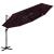 Umbrelă de soare 4 niveluri, stâlp aluminiu, roșu bordo, 3x3 m GartenMobel Dekor