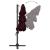 Umbrelă de soare 4 niveluri, stâlp aluminiu, roșu bordo, 3x3 m GartenMobel Dekor
