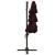Umbrelă de soare 4 niveluri, stâlp aluminiu, roșu bordo, 3x3 m GartenMobel Dekor