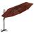 Umbrelă de soare 4 niveluri, stâlp de aluminiu, cărămiziu 3x3 m GartenMobel Dekor