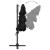 Umbrelă de soare 4 niveluri, stâlp de aluminiu, negru, 3x3 m GartenMobel Dekor