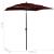 Umbrelă de soare 3 niveluri, stâlp aluminiu, roșu bordo, 2x2 m GartenMobel Dekor