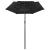 Umbrelă de soare 3 niveluri, stâlp de aluminiu, negru, 2 m GartenMobel Dekor