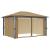 Pavilion cu perdele, gri taupe, 400 x 300 cm, aluminiu GartenMobel Dekor