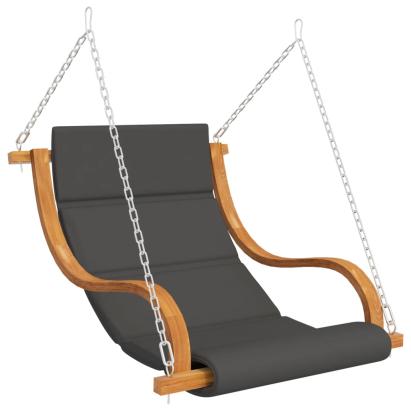 Scaun balansoar cu pernă, lemn masiv curbat cu finisaj de tec GartenMobel Dekor