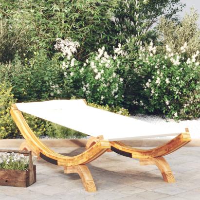 Pat de exterior, crem, 100x188,5x44 cm, lemn masiv curbat GartenMobel Dekor