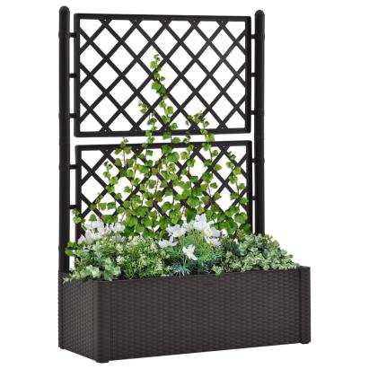 Strat înălțat grădină cu spalier&sistem automat udare antracit GartenMobel Dekor