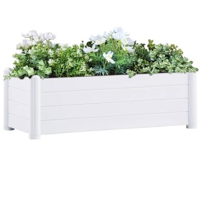 Strat înălțat de grădină, alb, 100 x 43 x 35 cm, PP GartenMobel Dekor