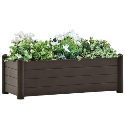 Strat înălțat de grădină, cafeniu, 100 x 43 x 35 cm, PP GartenMobel Dekor