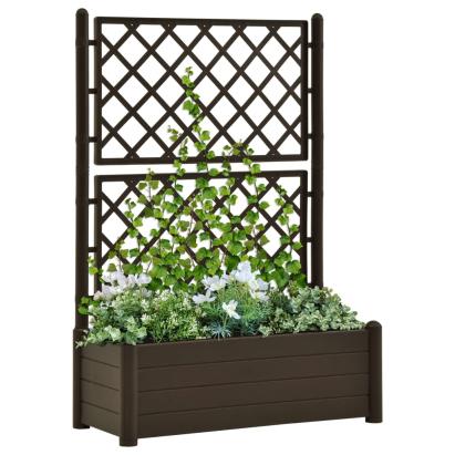Jardinieră de grădină cu spalier, cafeniu, 100 x 43 x 142 cm PP GartenMobel Dekor