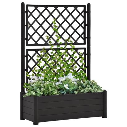 Jardinieră de grădină cu spalier, antracit, 100x43x142, PP GartenMobel Dekor