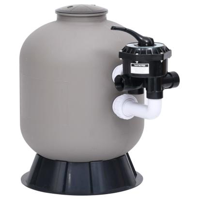 Filtru cu nisip de piscină cu supapă 6 căi fixare laterală gri GartenMobel Dekor