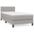 Pat box spring cu saltea, gri deschis, 90x190 cm, textil GartenMobel Dekor