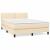 Pat box spring cu saltea, crem, 140x200 cm, textil GartenMobel Dekor
